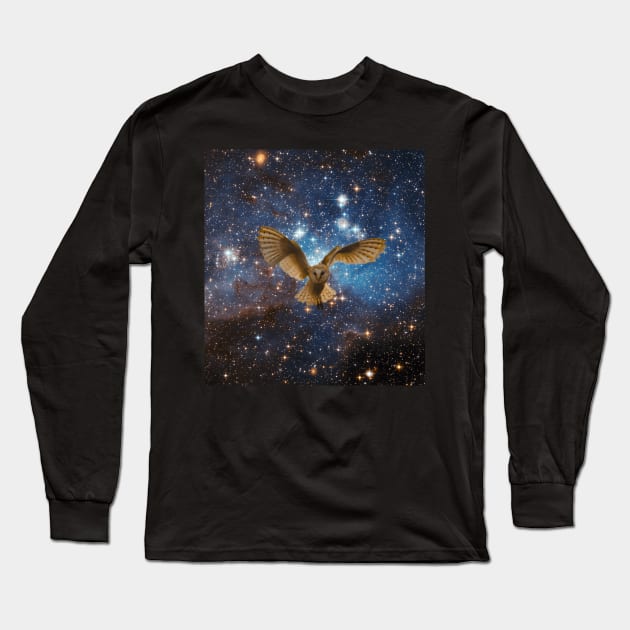 Space Owl Long Sleeve T-Shirt by SubtleSplit